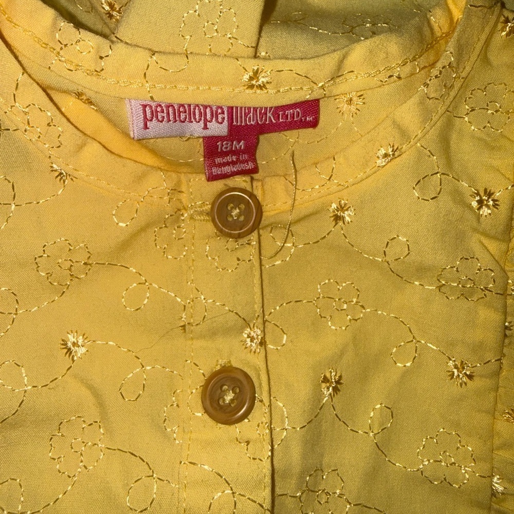 Penelope Mack Yellow Eyelet Bubble Romper - Picture 3 of 3
